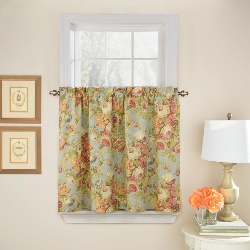 Waverly Spring Bling Vapor Tiered Panel - 100% Cotton - Elegant Textured Look - 52" X 36" - Image 1